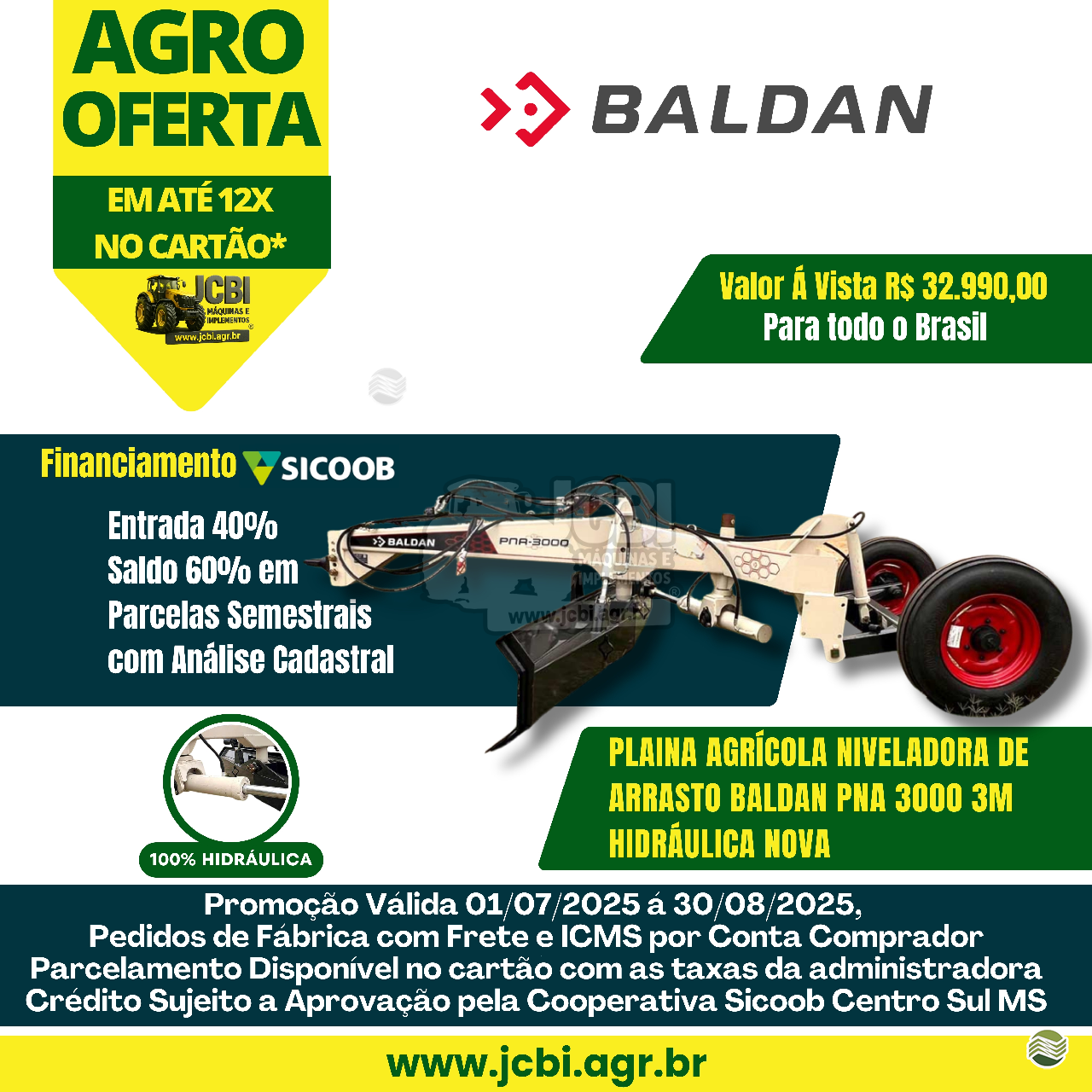 IMPLEMENTOS AGRICOLAS PLAINA NIVELADORA PLAINA DE ARRASTO JCBi Máquinas e Implementos Agrícolas MARACAJU MATO GROSSO DO SUL MS